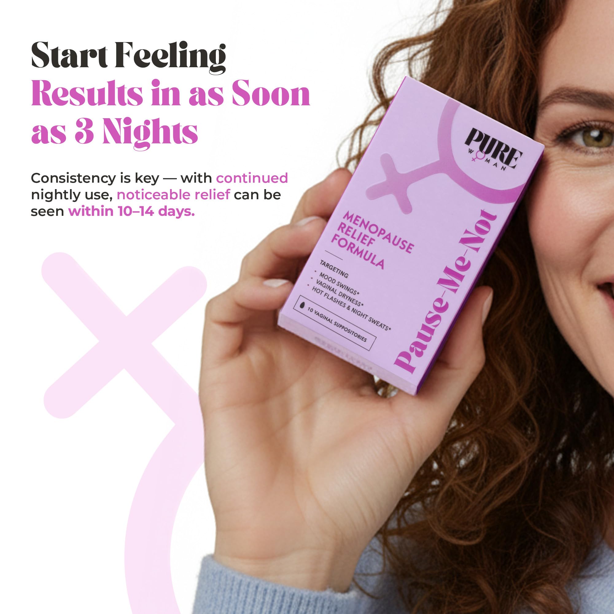 PURE WOMAN Hyaluronic acid detail suggesting hydration support