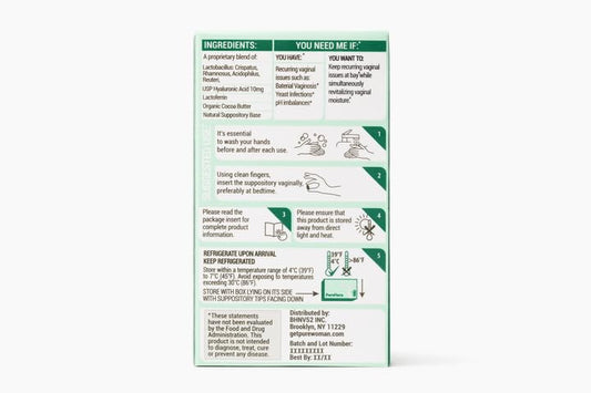 Pure Flora 4-strain blend close-up highlights potent probiotic support for vaginal health.