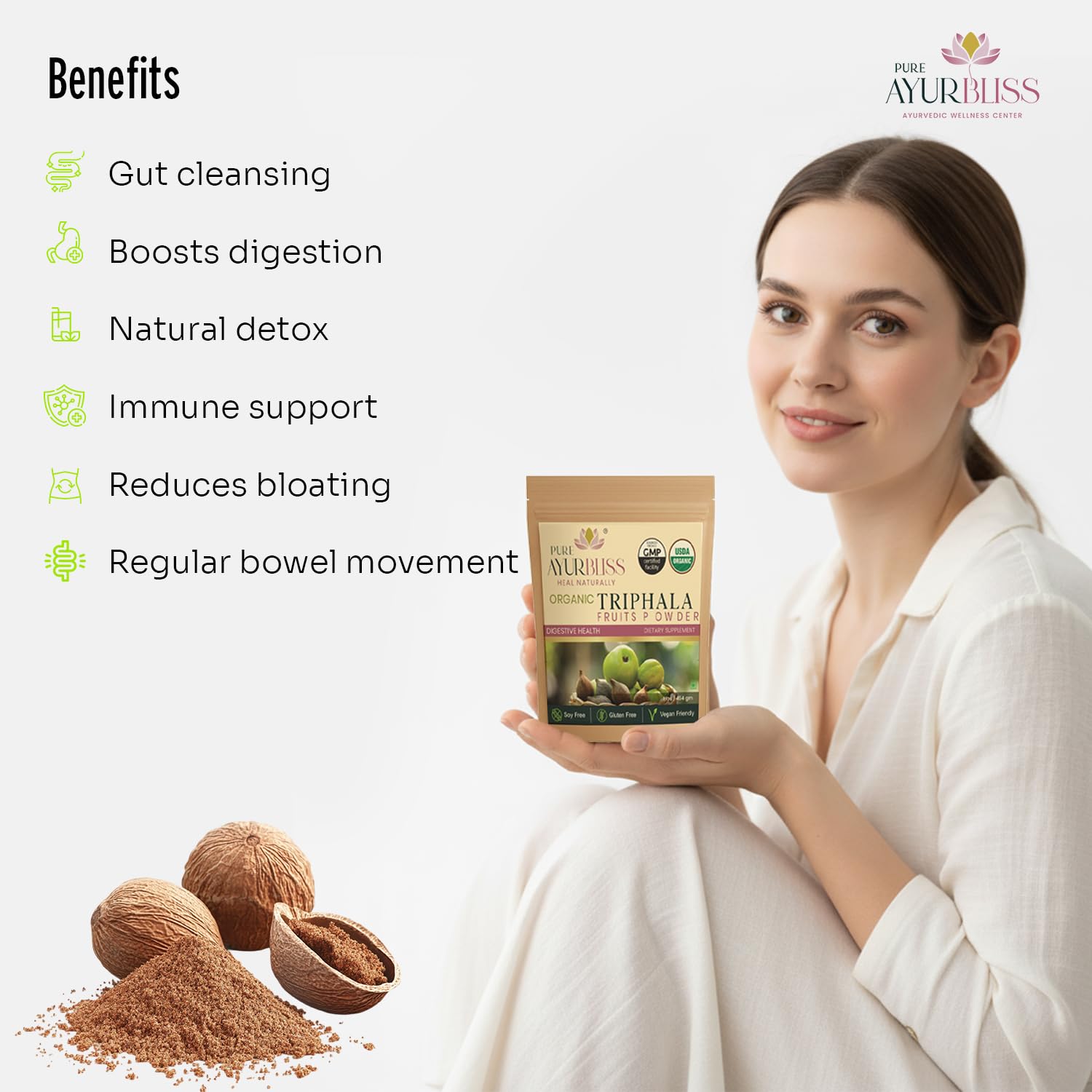 PureAyurbliss Triphala may support gut wellness and balanced digestion.