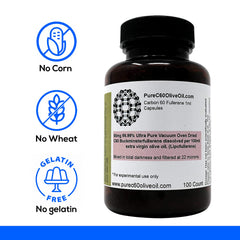 Ingredient image shows olive oil base for PureC60OliveOil capsules