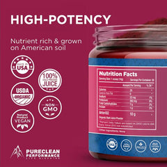 PureClean Beet Premium scoop measure shows precise serving for consistent results.
