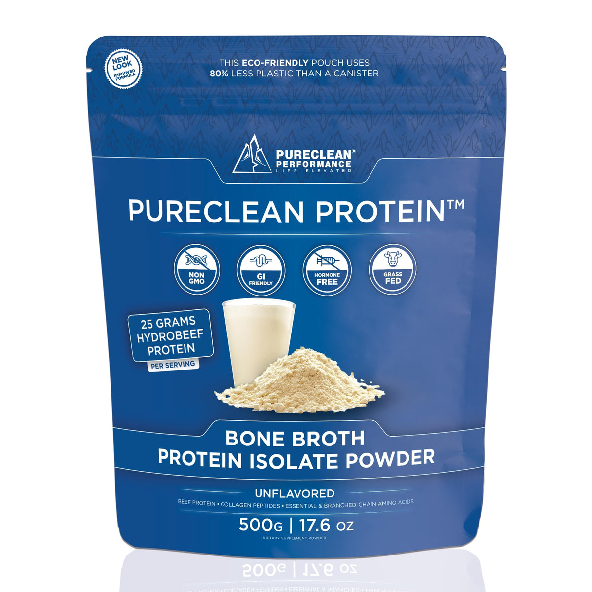 PureClean Protein packshot with beef and collagen isolate powder for muscle support