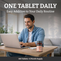 PureClinica bottle contains 180 tablets for a six-month supply