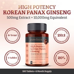 PureClinica 20:1 extract label indicating 20% ginsenosides