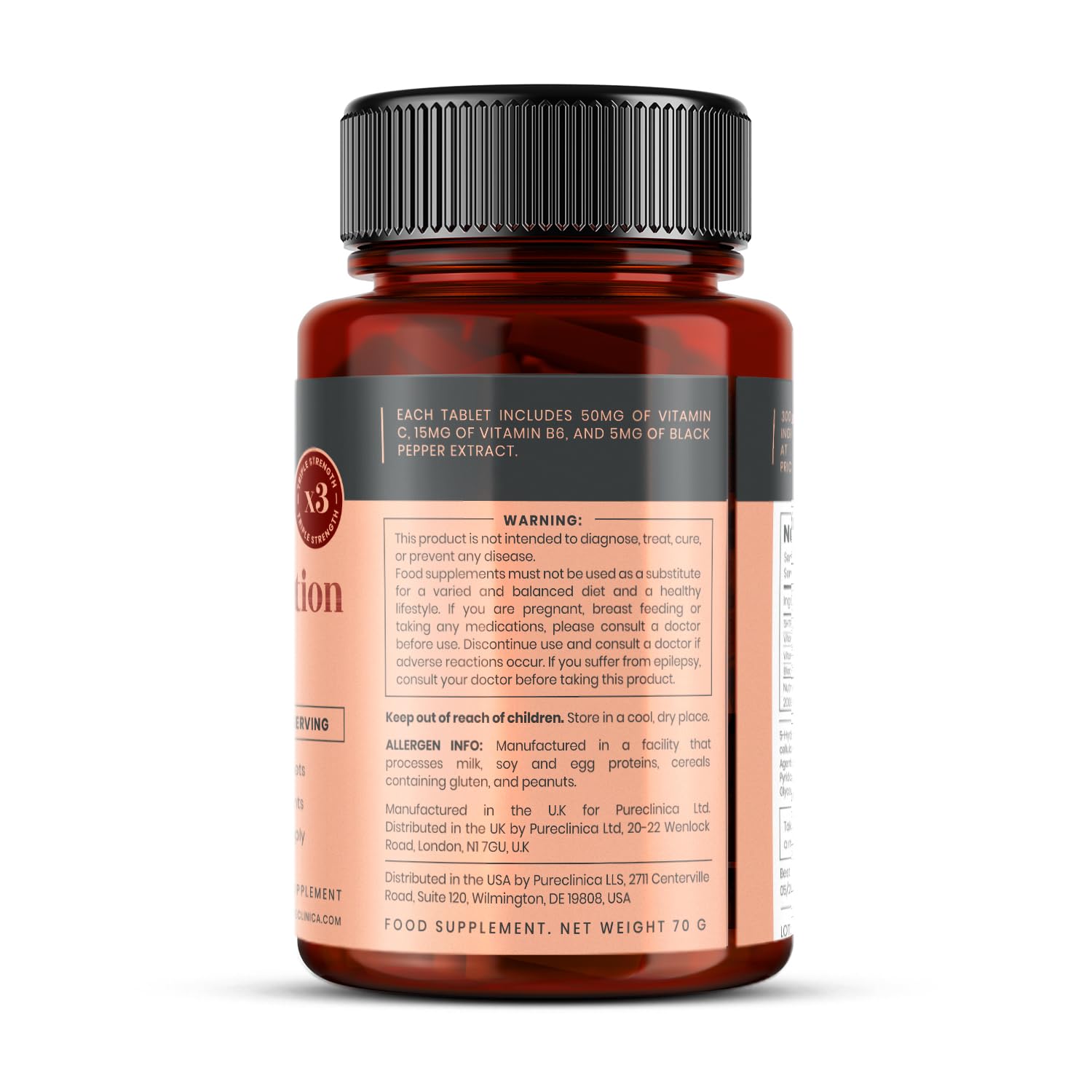 PureClinica 5-HTP tablet with vitamin B6 for balanced mood