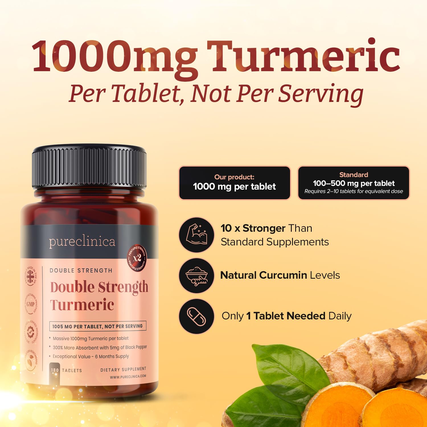 PureClinica black pepper 5 mg tablet signaling absorption-boosting ingredient.
