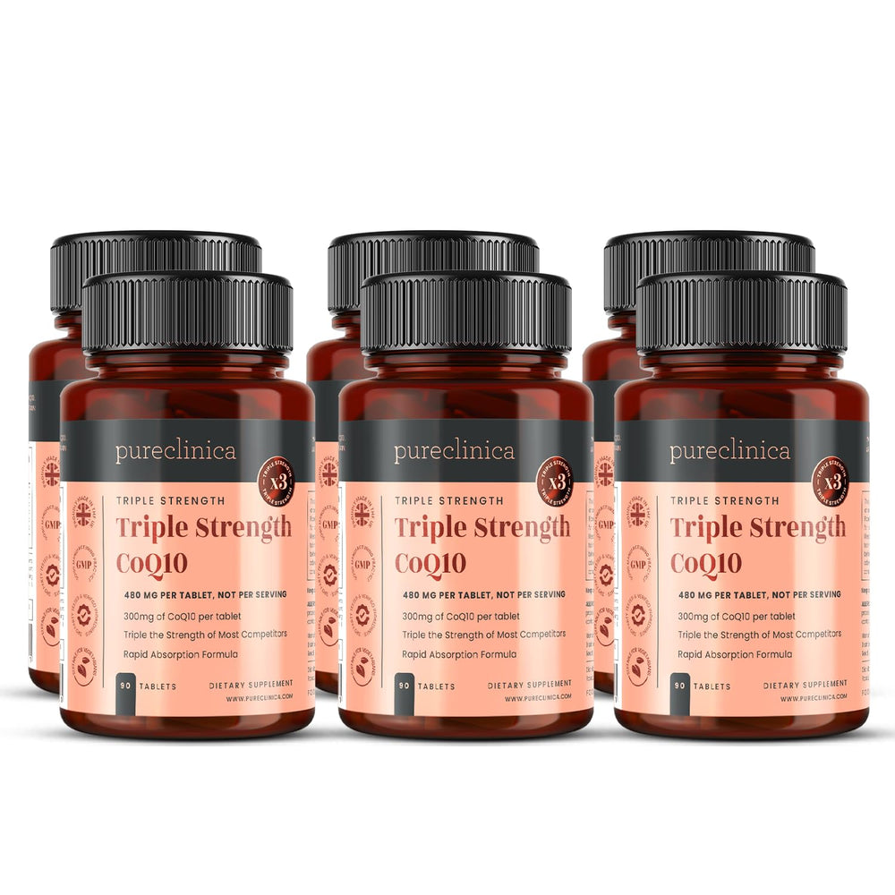 Pureclinica CoQ10 300mg bottle front view for daily wellness support