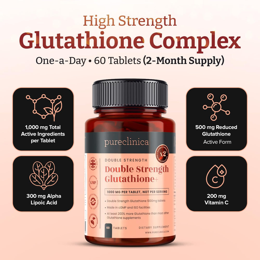PureClinica Glutathione packaging back with ingredient details