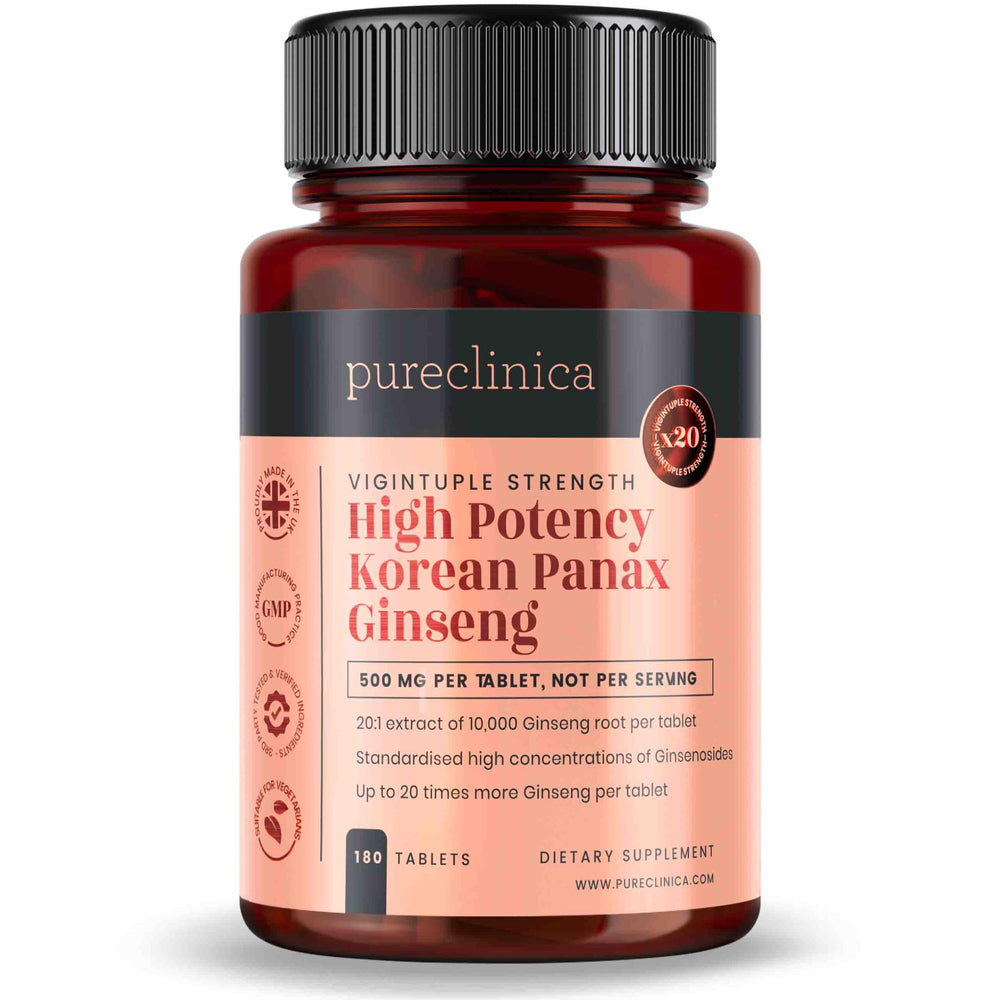 PureClinica High Potency Panax Ginseng bottle for daily support