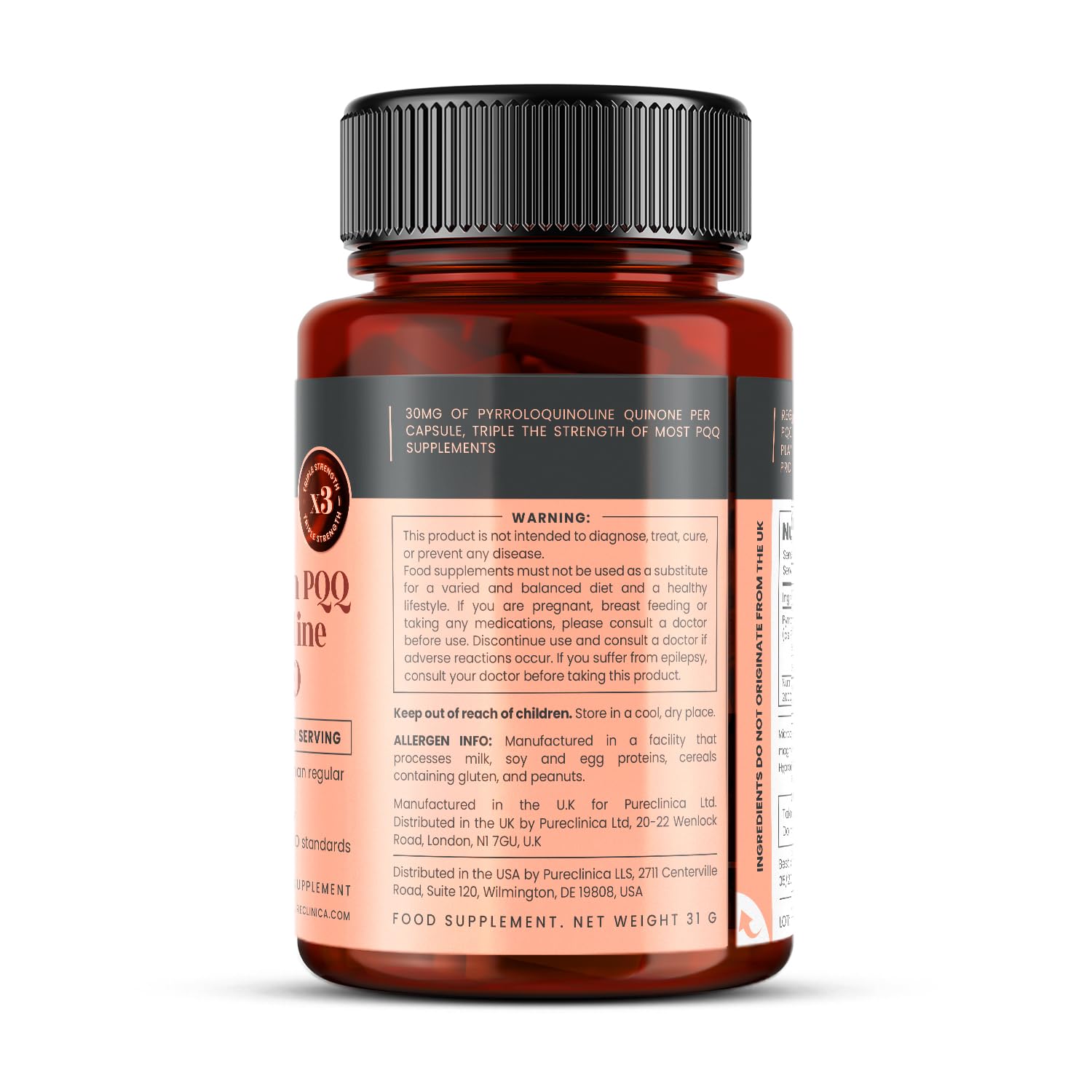 PureClinica Korean Panax Ginseng offers stronger potency compared to American ginseng