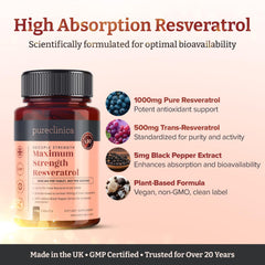 Pureclinica Resveratrol tablet close-up with uniform shape