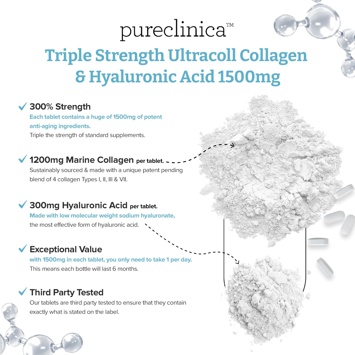 PureClinica daily-dosed bottle ready for a simple one-per-day routine