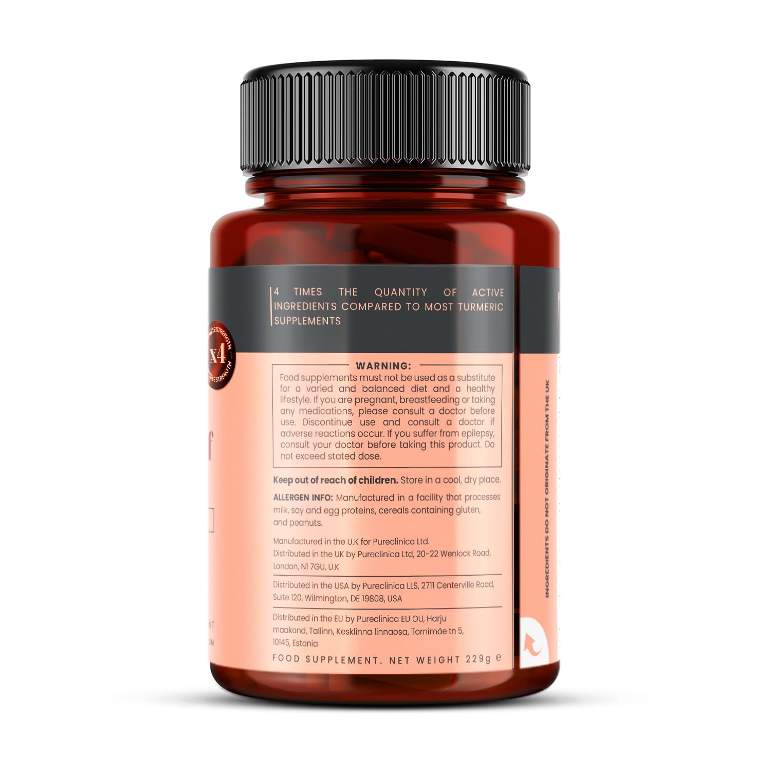 PureClinica turmeric six-month supply bottle displayed for consistent use