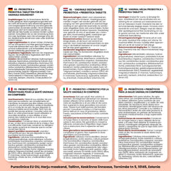 PureClinica Veev Intimate Flora ingredient graphic highlighting prebiotics and probiotics