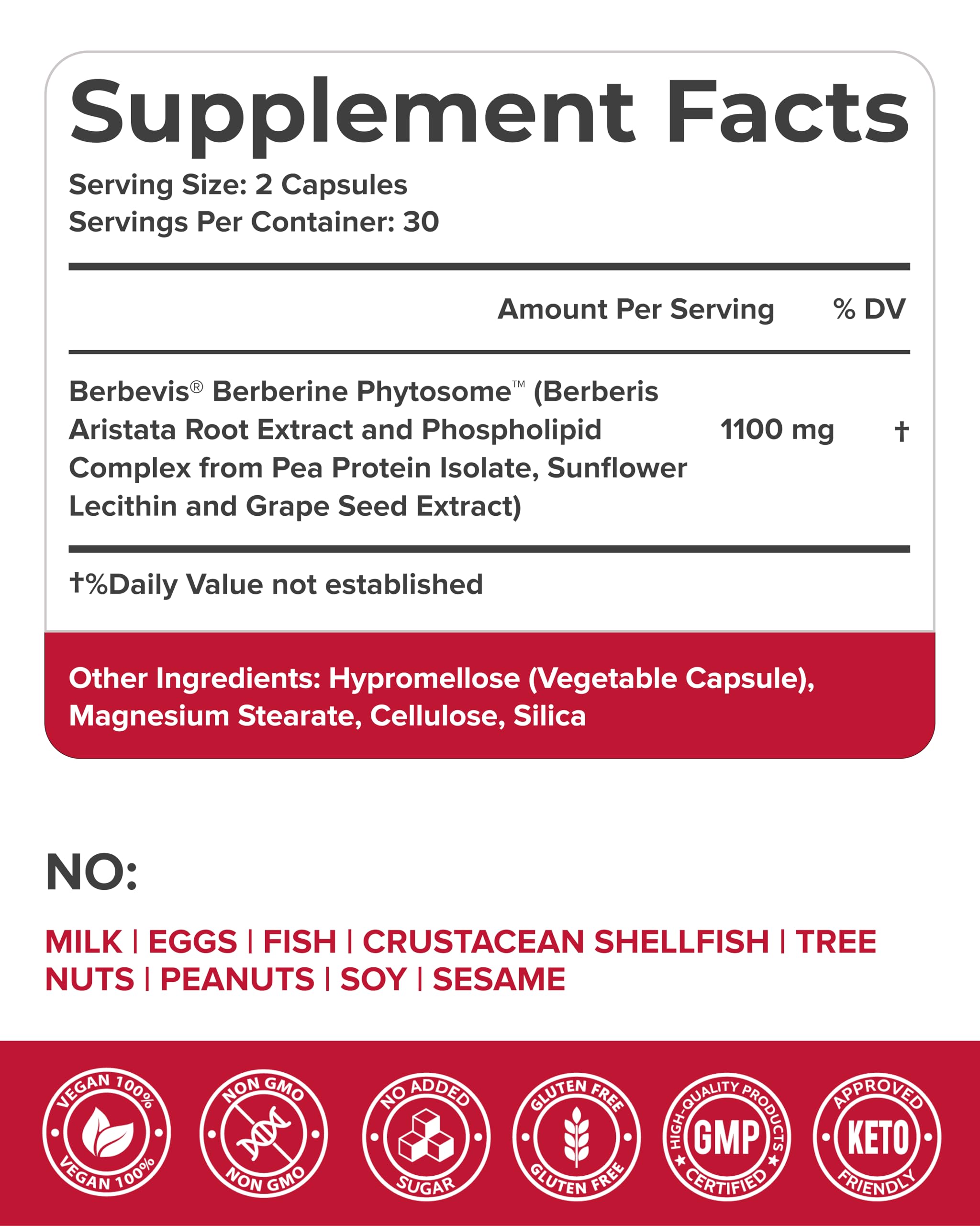 PURECRAFT Berberine phytosome capsules shown for easy daily use.