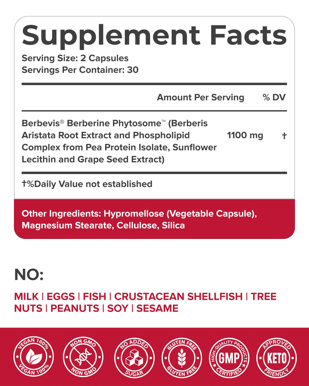 PURECRAFT Berberine phytosome capsules shown for easy daily use.
