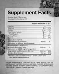 PURECRAFT Himalayan Shilajit Gummies closeup highlights soft chewy texture and minerals.