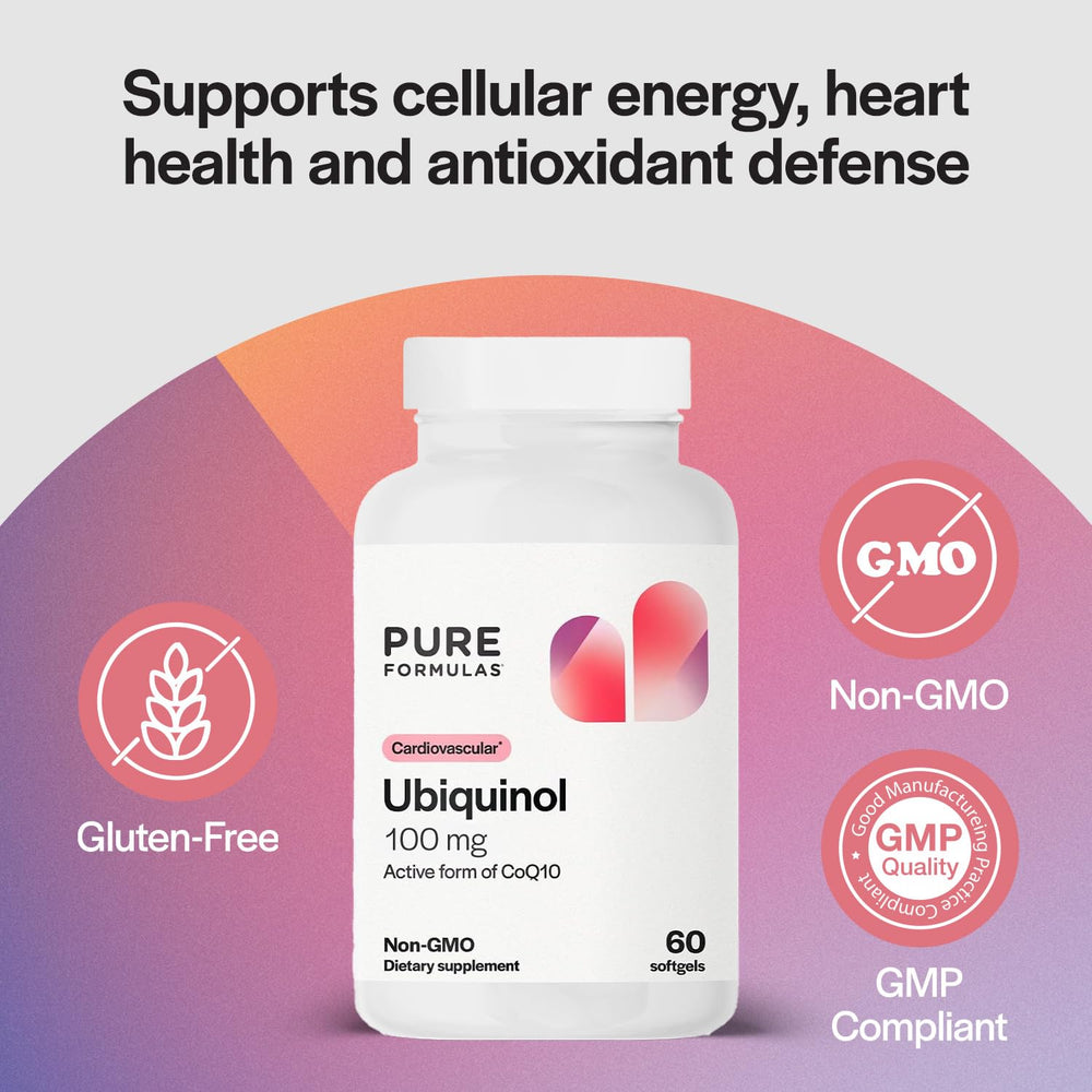 PureFormulas CoQ10 heart health packaging communicates quality