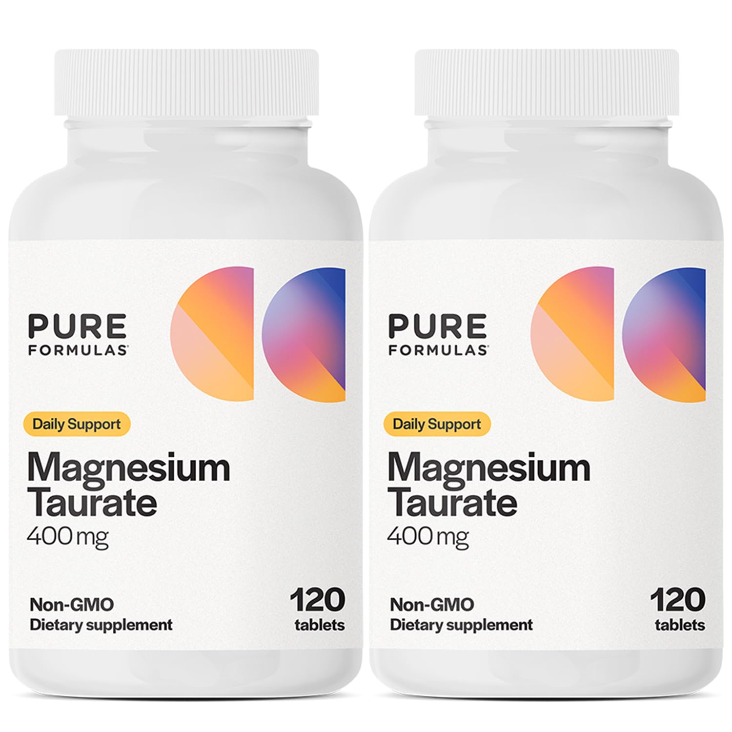 PureFormulas Magnesium Taurate 400mg bottle for daily heart and muscle support.