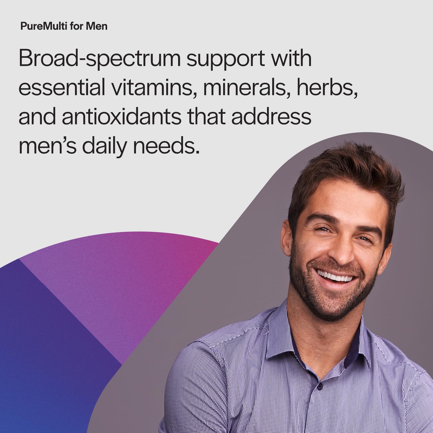 PureFormulas PureMulti for Men prostate-support extracts showcase saw palmetto and pumpkin seed.