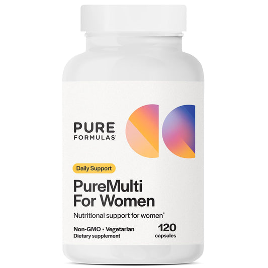 PureFormulas PureMulti for Women bottle supports daily vitality and balanced nutrition.