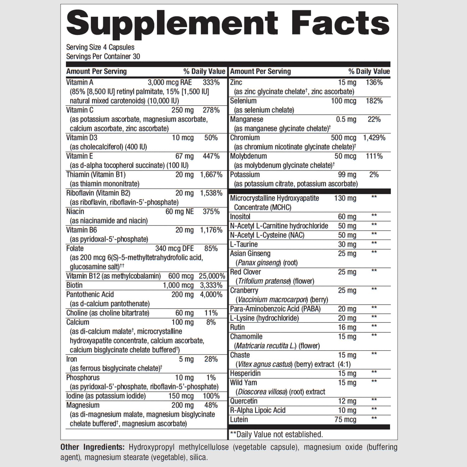PureFormulas PureMulti for Women capsules offer convenient daily support.