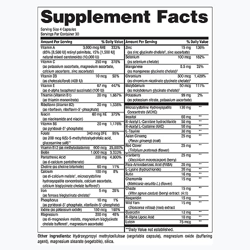 PureFormulas PureMulti nutrition table underscores broad vitamin and mineral coverage.
