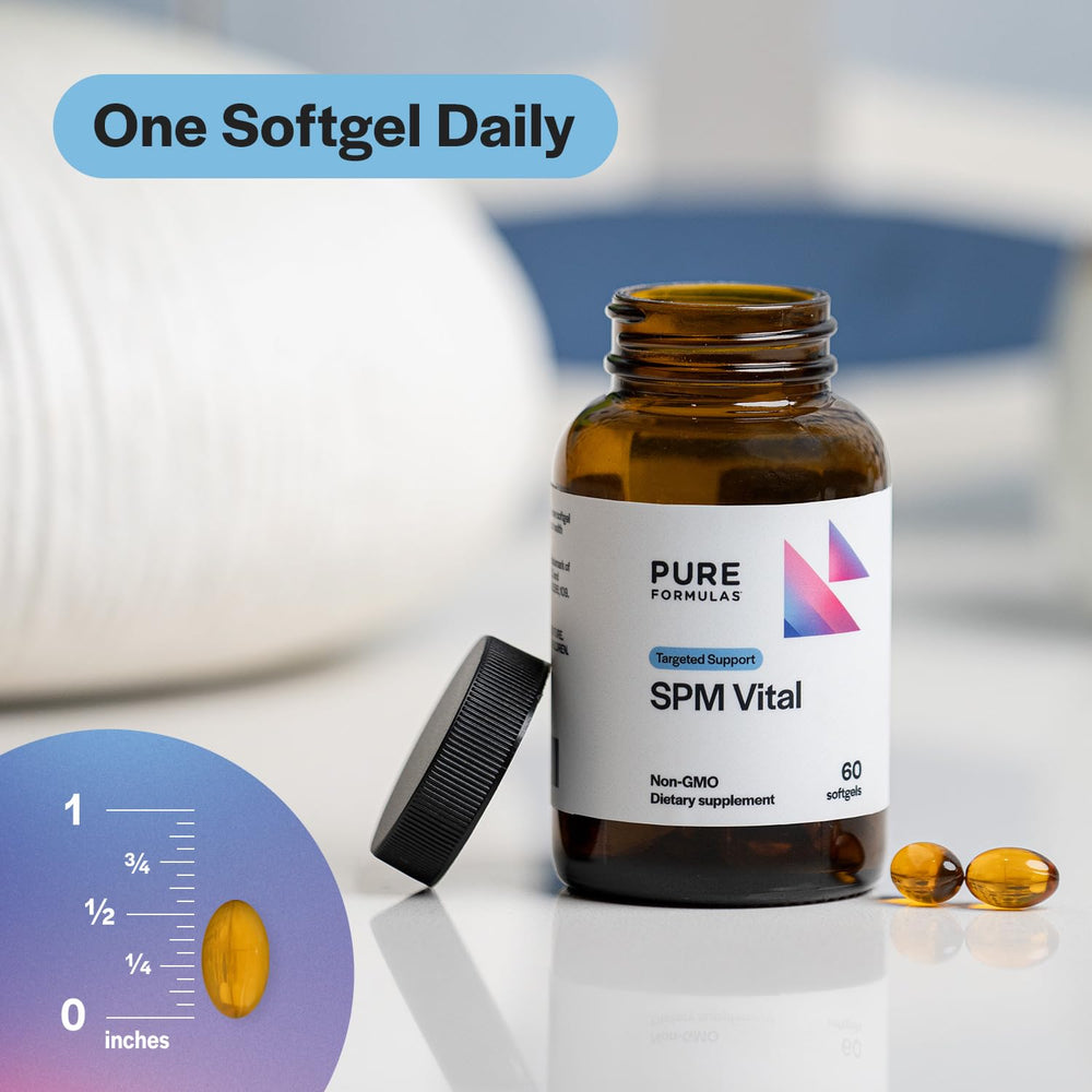 PureFormulas SPM Vital label back detailing non-GMO, gluten-free formula.