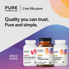 PureFormulas Vitamin D3 K2 5000 IU bottle on table suggests easy integration.