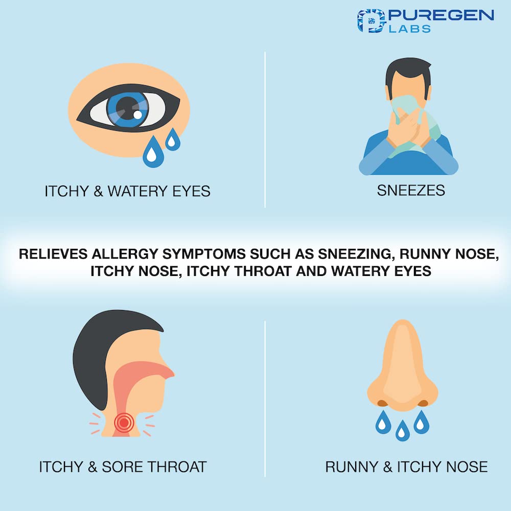 Puregen Labs Allergy Relief 3-pack boxes for bulk seasonal use.