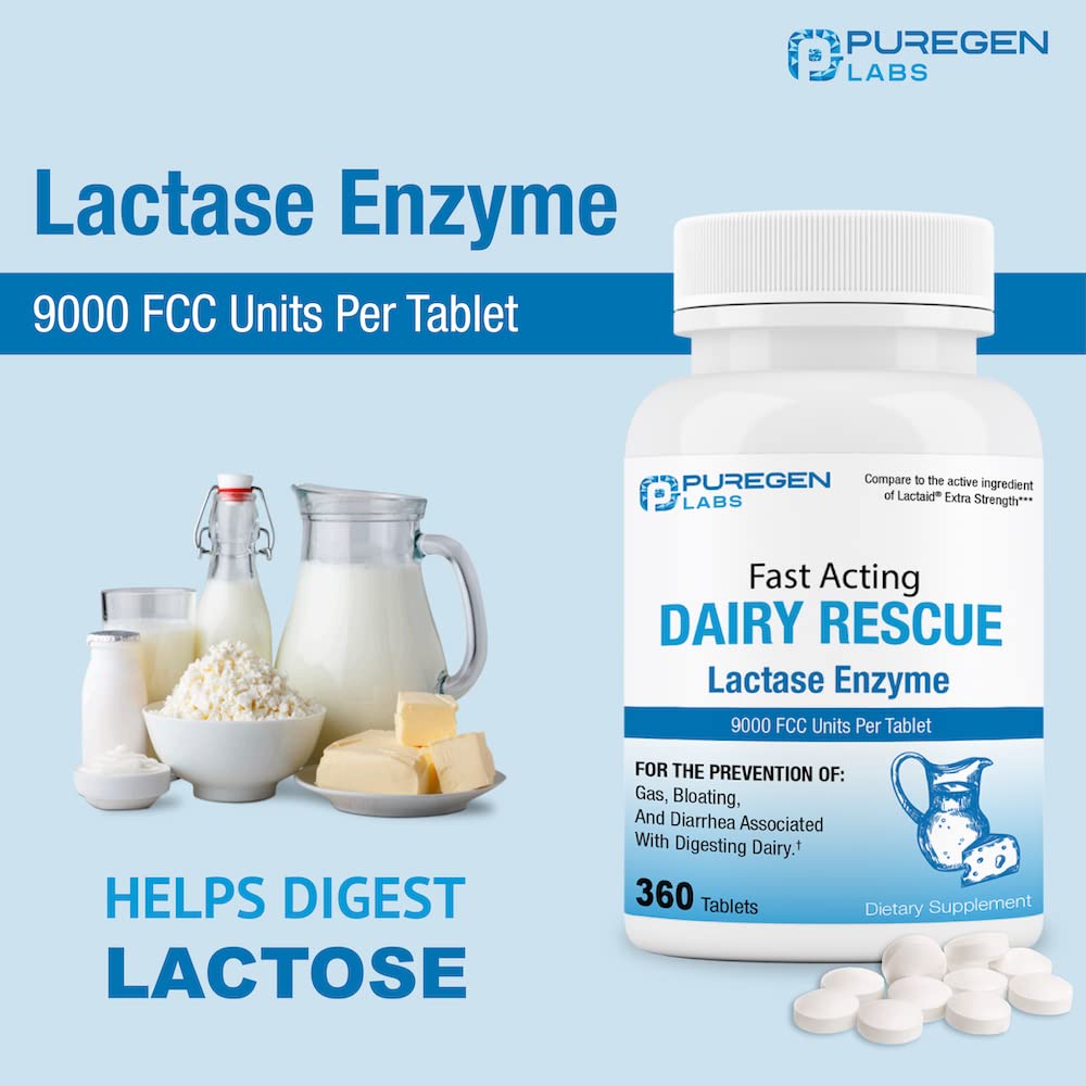 Puregen Labs Dairy Relief in-use scene suggesting easier meals with dairy products.