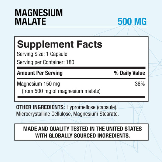 Puregen Labs Magnesium Malate 360 veggie caps for easy daily use.