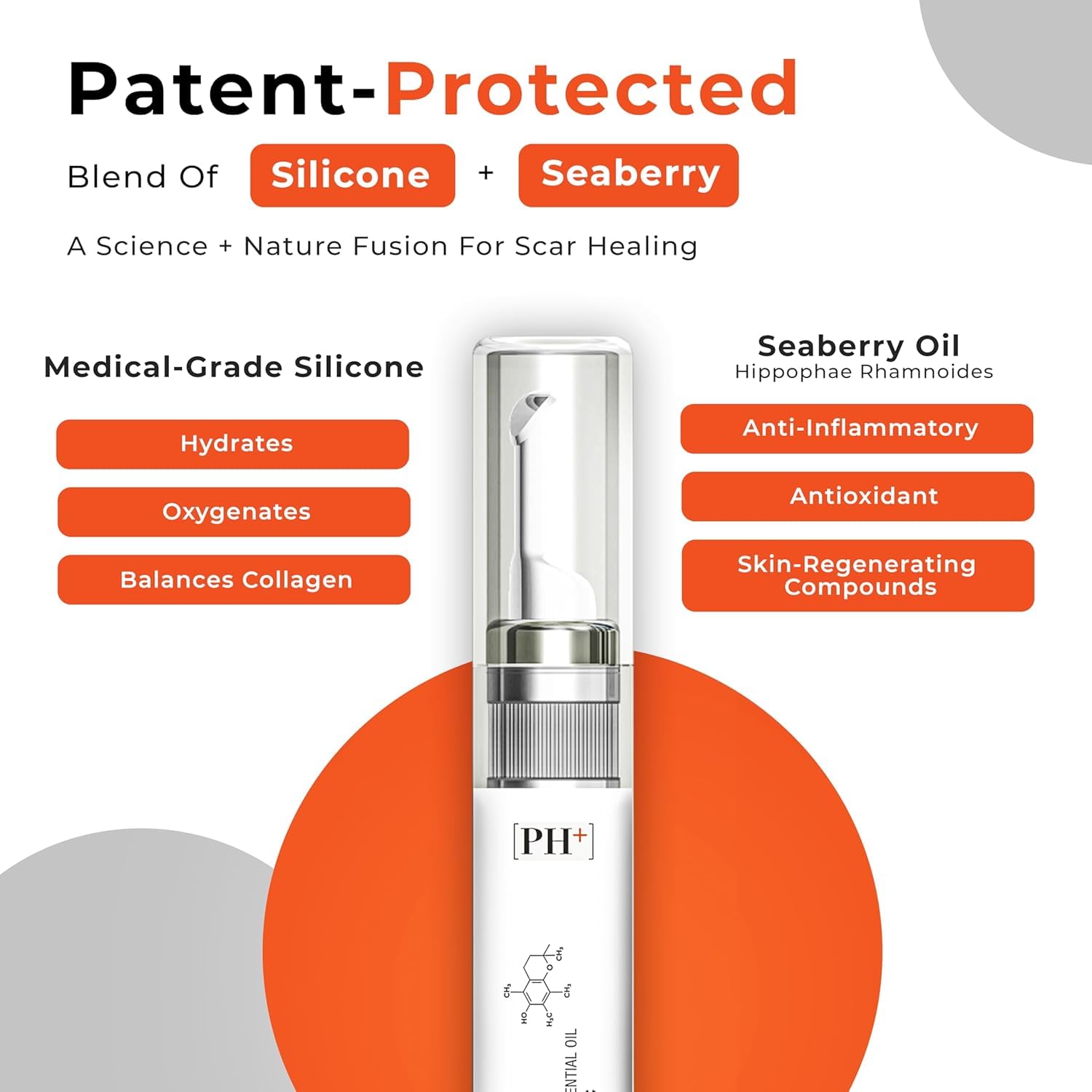PureHealPlus silicone scar gel applicator for precise, gentle application