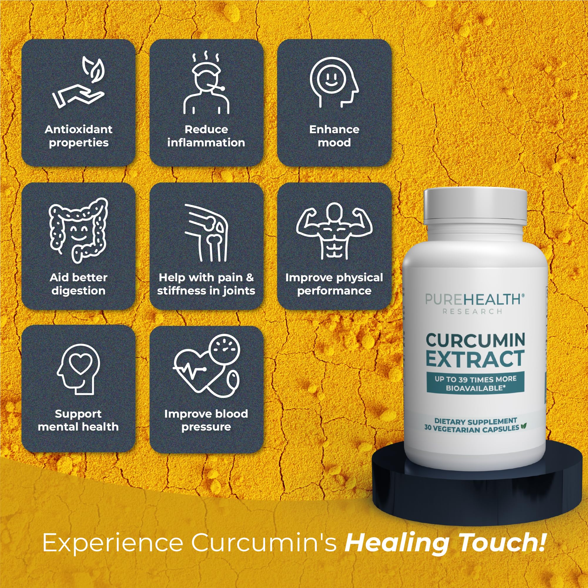PUREHEALTH RESEARCH curcumin extract box under natural light suggesting immune wellness