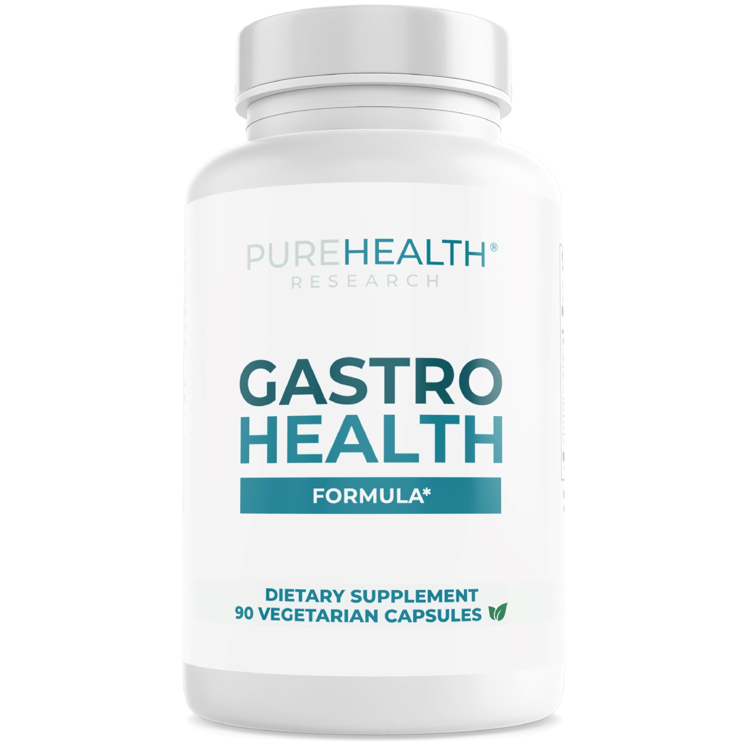 PureHealth Research Gastro Health Formula bottle shown on table for reflux support