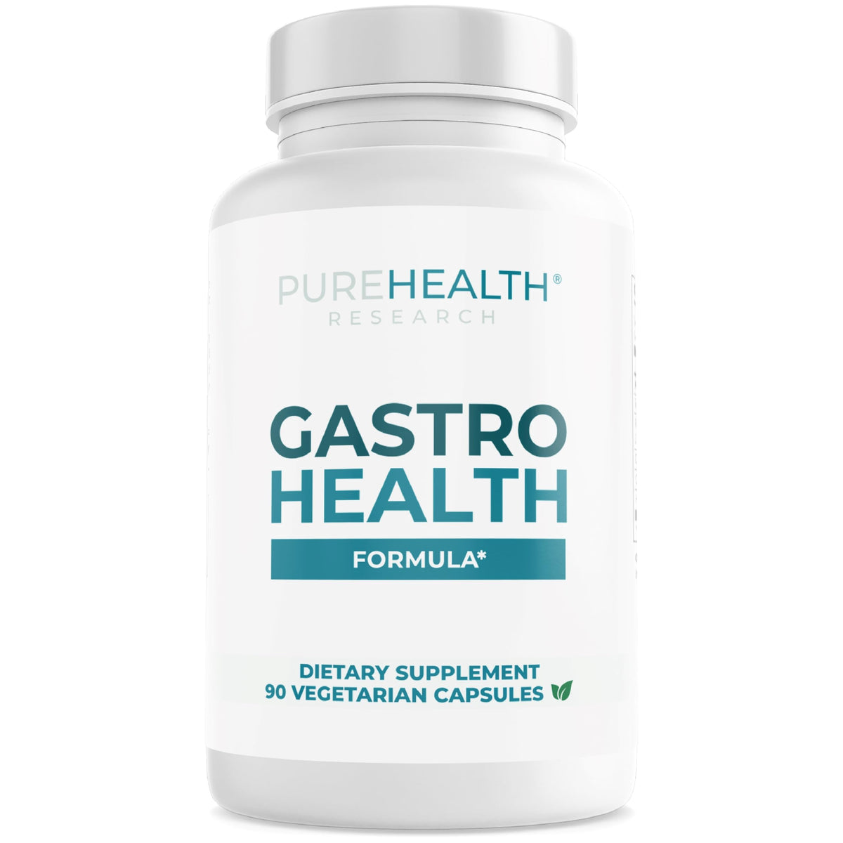 PureHealth Research Gastro Health Formula bottle shown on table for reflux support