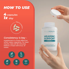 PureHealth Research Hearing Support Formula magnesium and folic acid are emphasized in this shot.