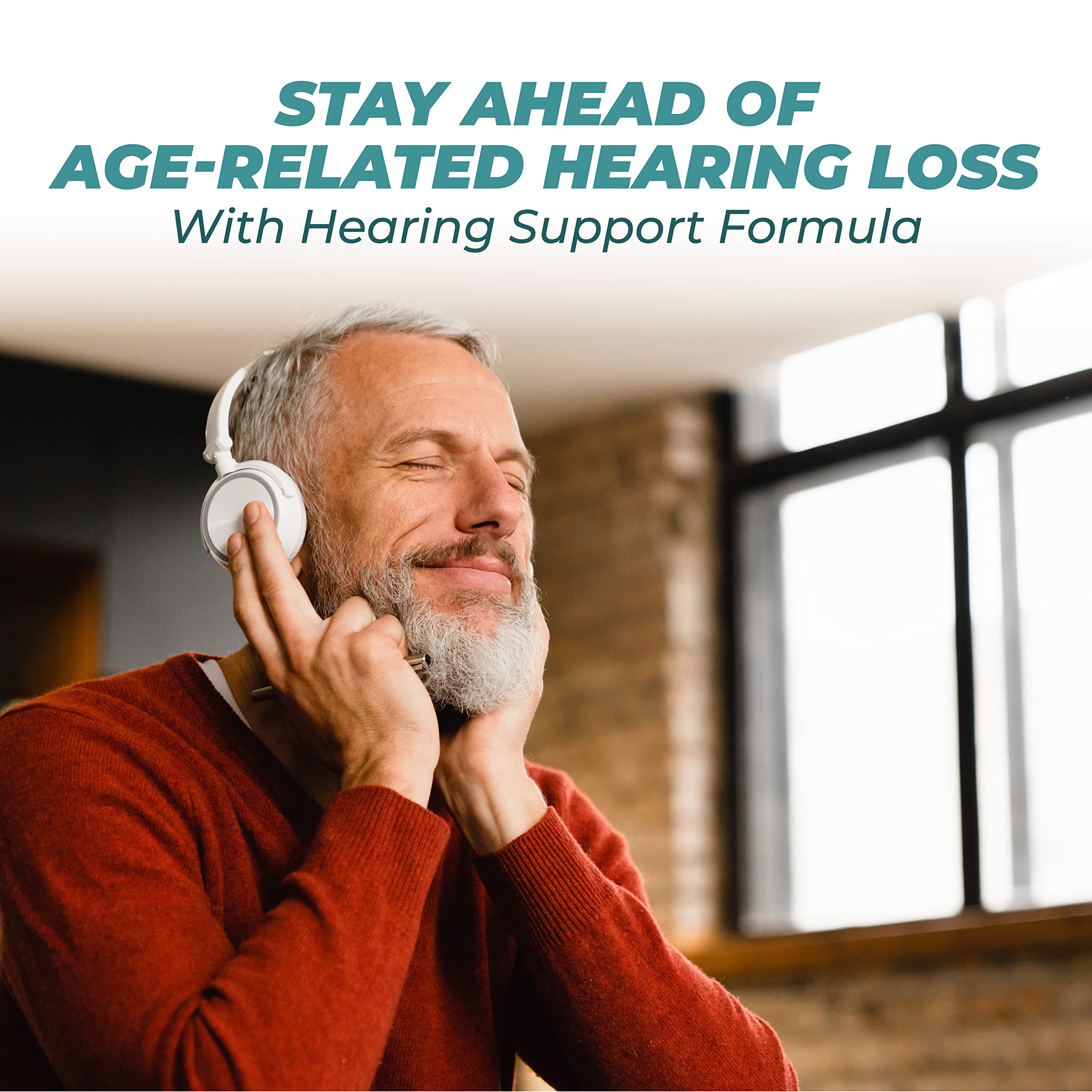 PureHealth Research Hearing Support Formula package on display suggests trusted ear health aid.