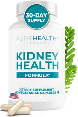 PureHealth Research kidney health formula bottle, supports daily kidney comfort.