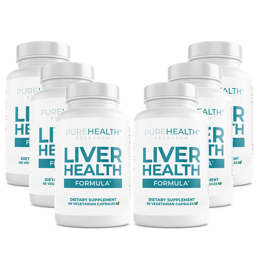 PUREHEALTH RESEARCH Liver Health Detox bottle on kitchen counter for daily detox support