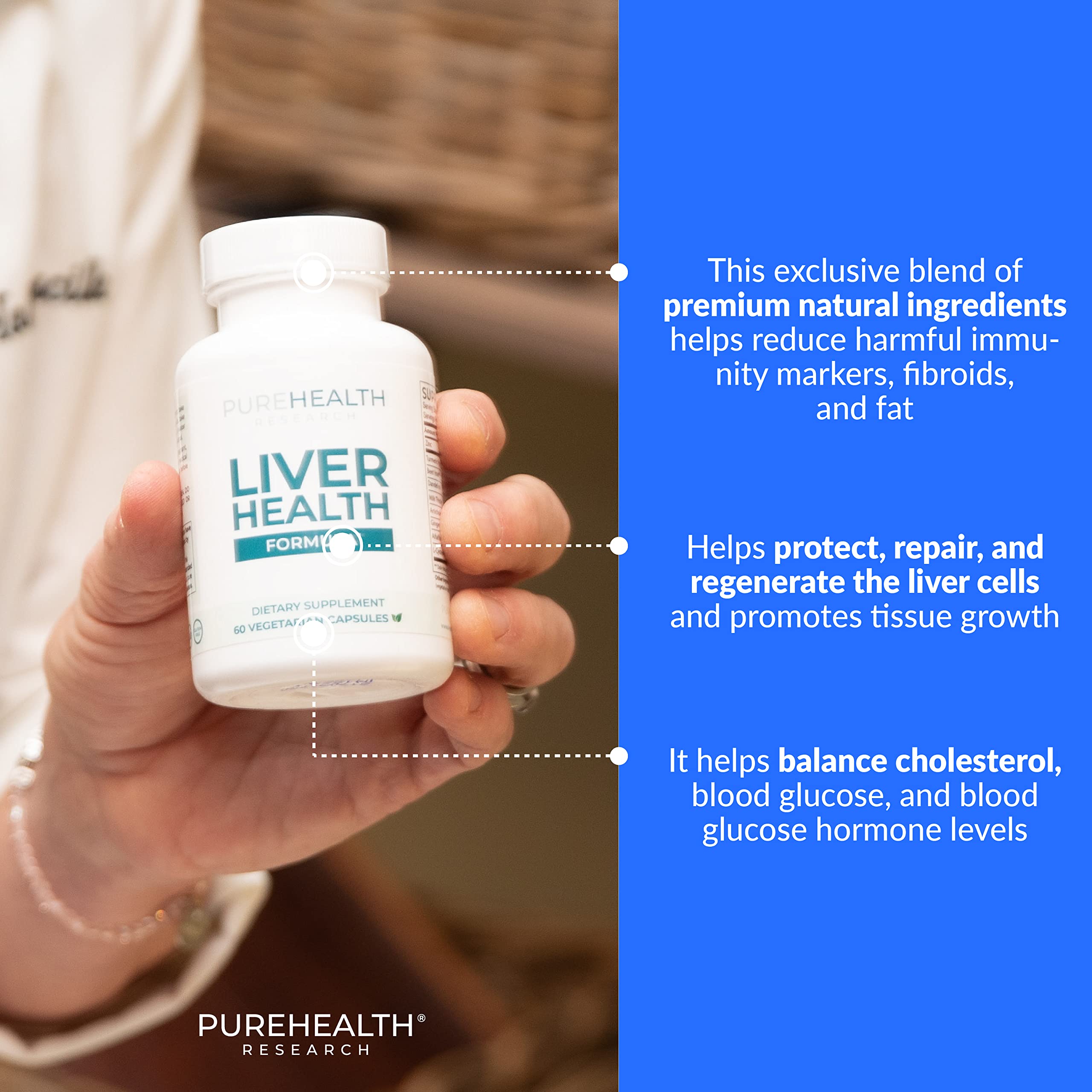 PureHealth Research Liver Health Detox capsules image offers convenient daily nutrition