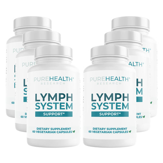 PUREHEALTH RESEARCH Lymph System Support bottle with capsules for daily lymphatic care