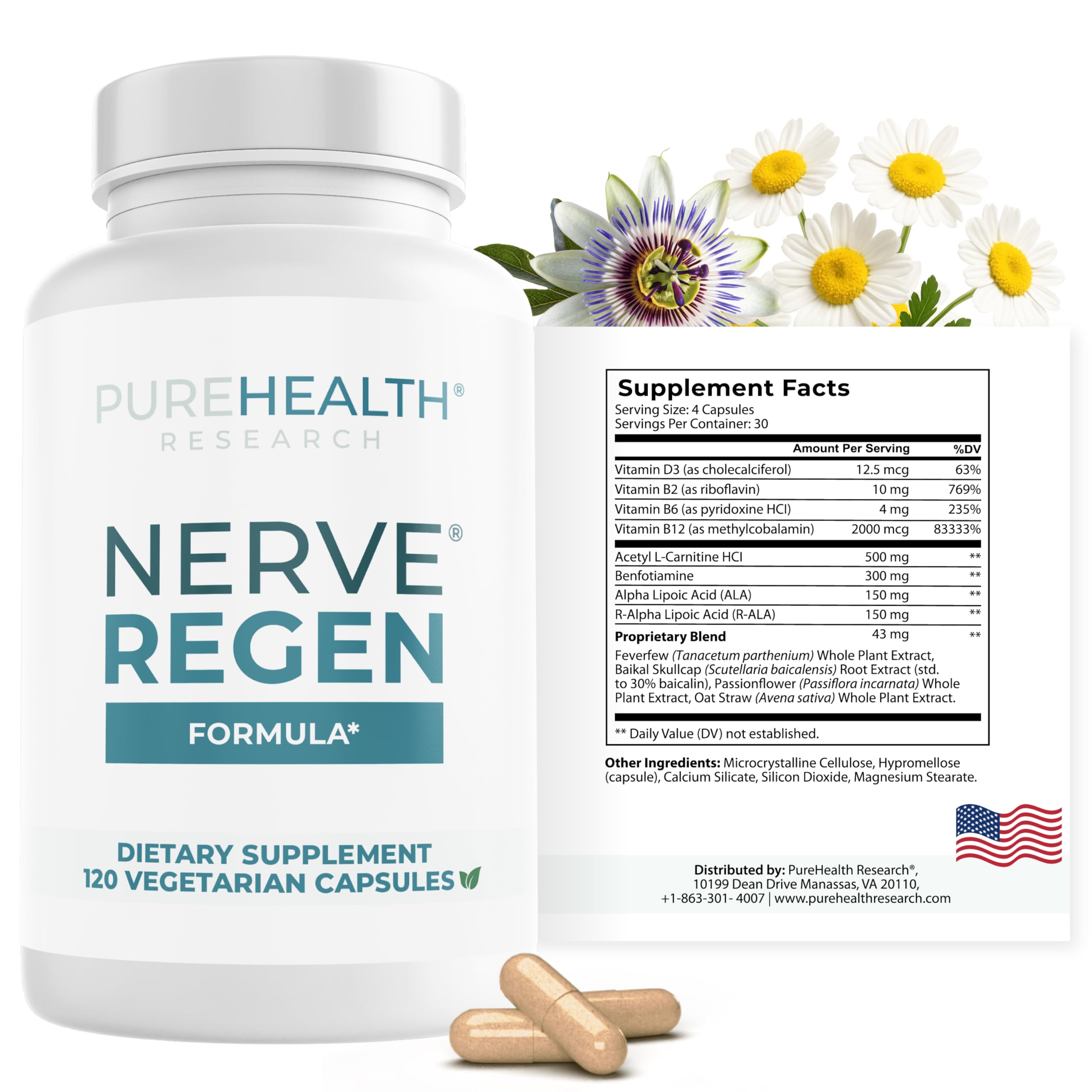 PureHealth Research Nerve Regen bottle front for nerve support