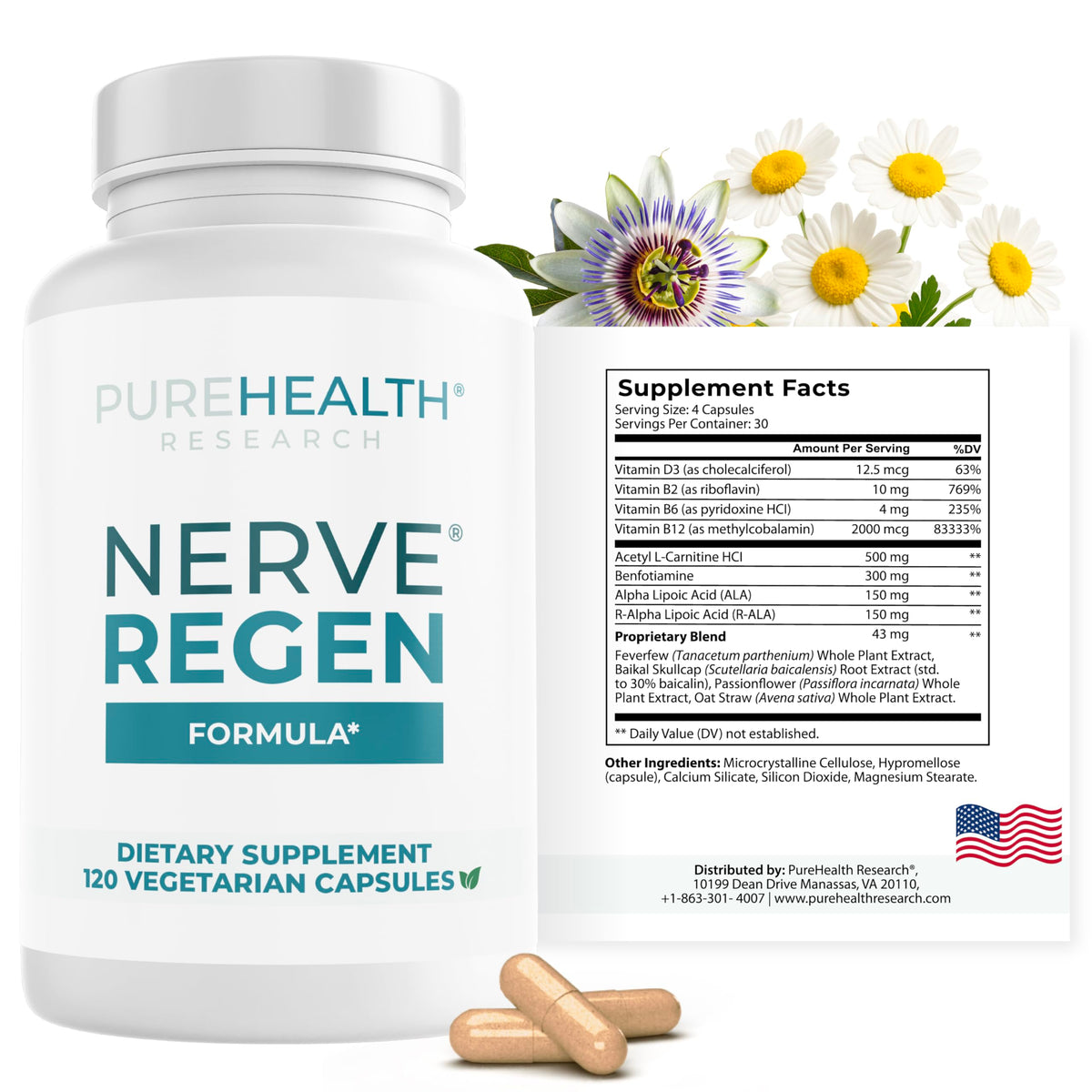 PureHealth Research Nerve Regen bottle front for nerve support