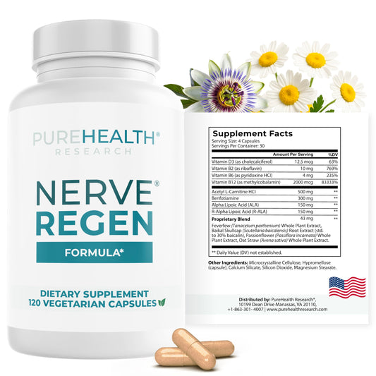 PureHealth Research Nerve Regen bottle front for nerve support