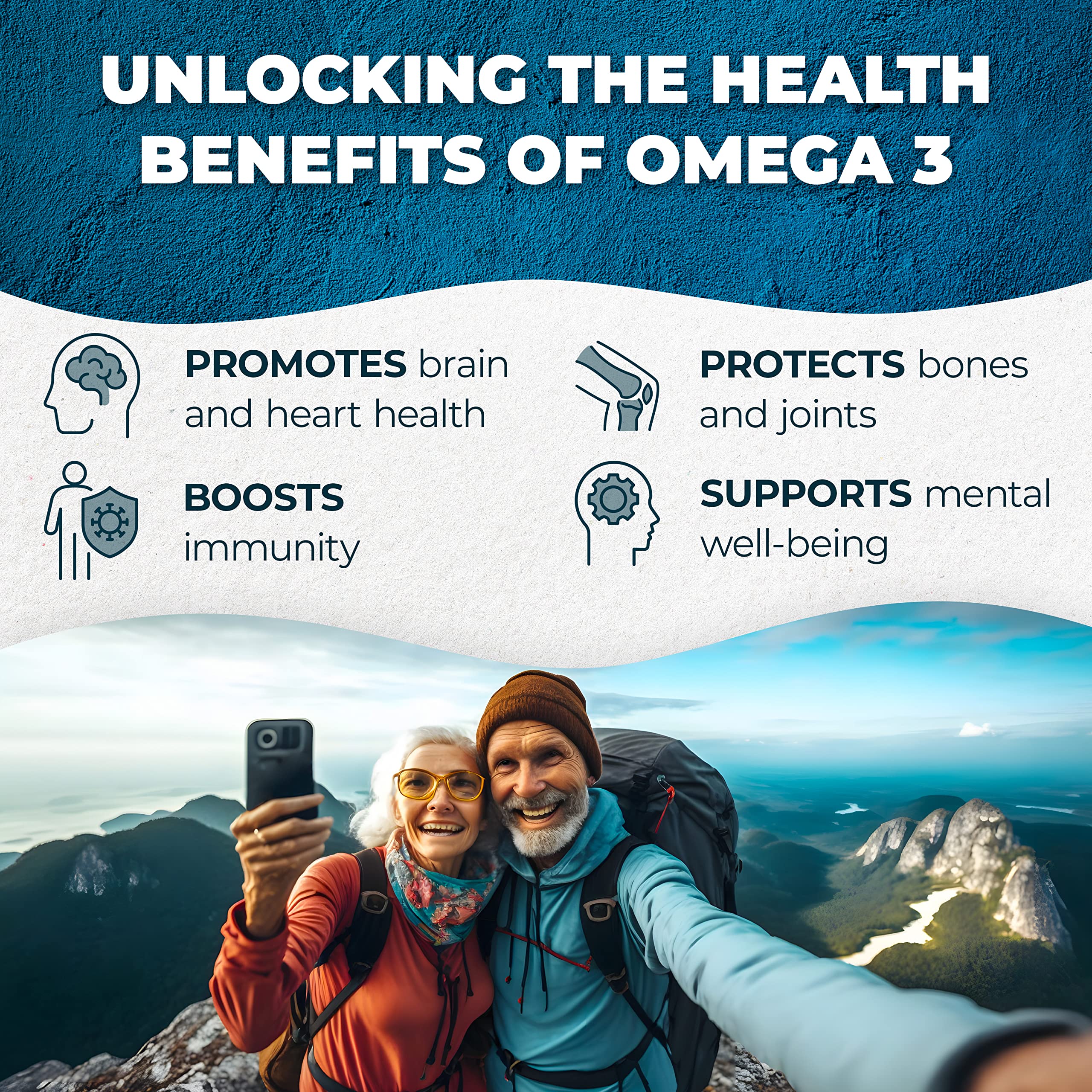 Non-GMO omega-3 softgels by PureHealth Research on a clean background