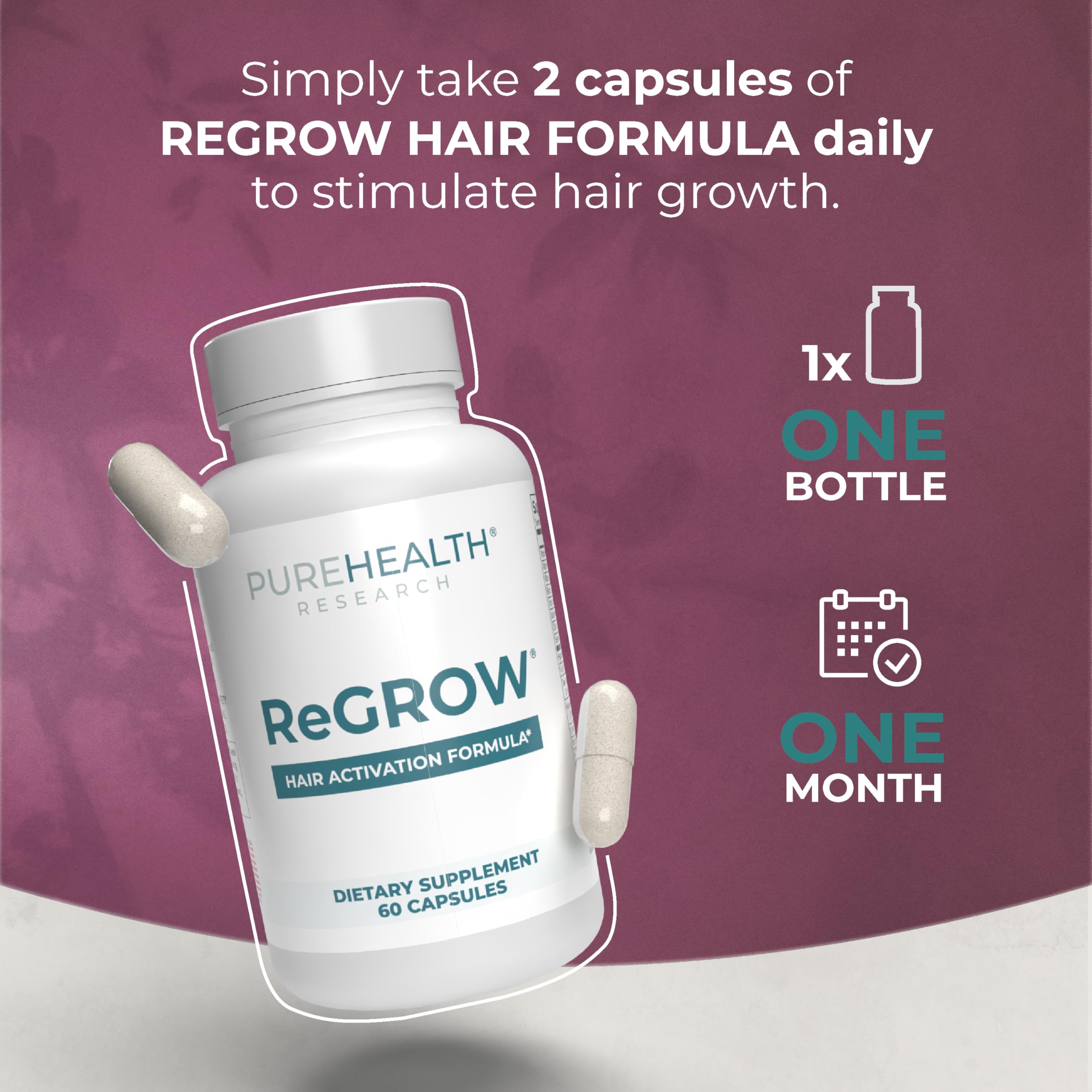 PUREHEALTH RESEARCH ReGrow bottle on a morning routine for daily hair health.