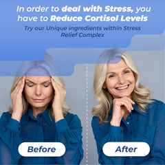 PureHealth Research Stress Release Complex label front highlights vegan, non-GMO formula.