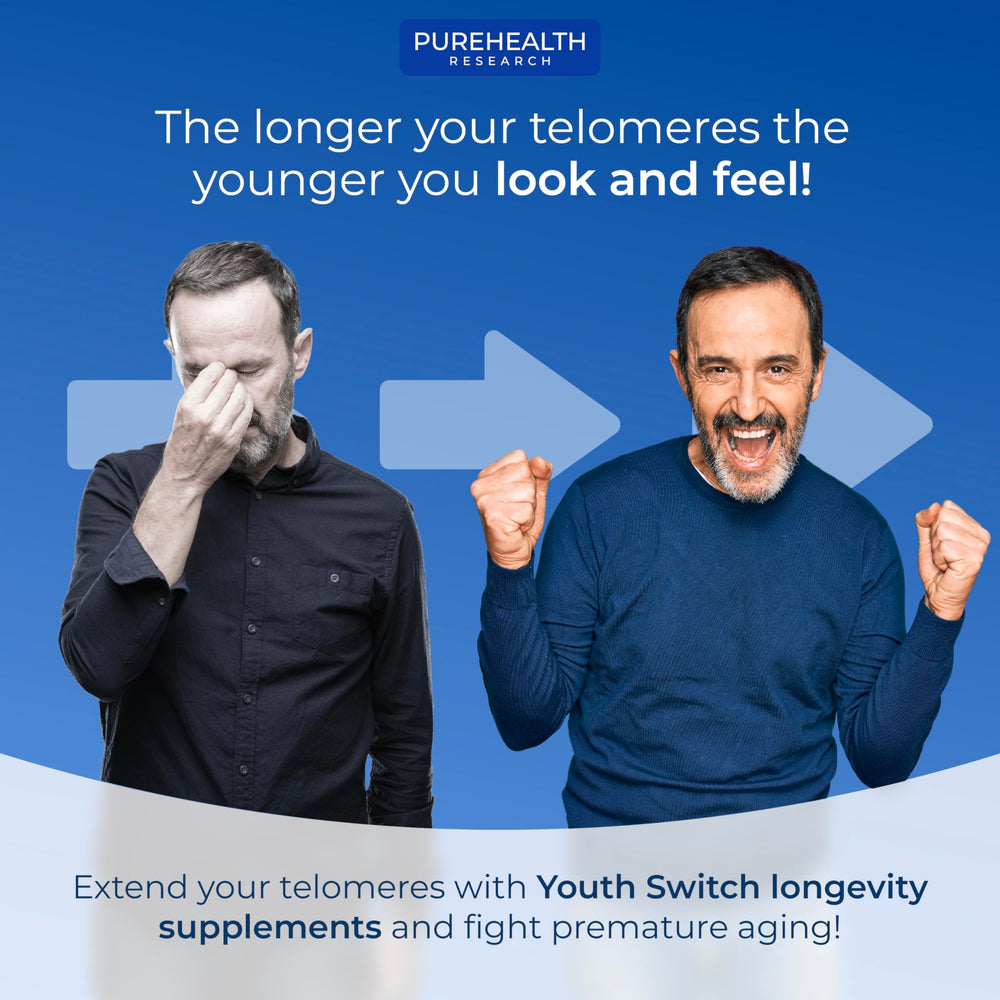 PureHealth Research Youth Switch with Ashwagandha imagery suggesting resilience support.