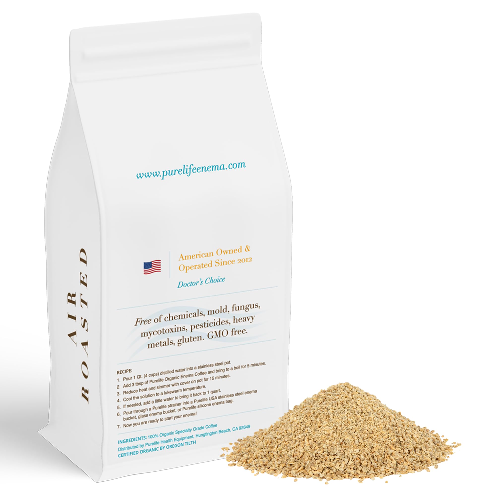 Purelife Enema Coffee Air Roast showcases cleaner taste and quick preparation.